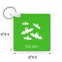 מחזיק מפתחות בצורת ריבוע בעיצוב אישי עם השם שלך בעיצוב עטלפים גודל המחזיק 5 × 5 ס"מ