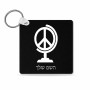 מחזיק מפתחות בצורת ריבוע בעיצוב אישי עם השם שלך בעיצוב גלובוסי שלום גודל המחזיק 5 × 5 ס"מ