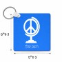 מחזיק מפתחות בצורת ריבוע בעיצוב אישי עם השם שלך בעיצוב גלובוסי שלום גודל המחזיק 5 × 5 ס"מ