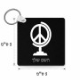 מחזיק מפתחות בצורת ריבוע בעיצוב אישי עם השם שלך בעיצוב גלובוסי שלום גודל המחזיק 5 × 5 ס"מ
