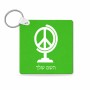 מחזיק מפתחות בצורת ריבוע בעיצוב אישי עם השם שלך בעיצוב גלובוסי שלום גודל המחזיק 5 × 5 ס"מ