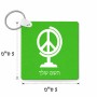מחזיק מפתחות בצורת ריבוע בעיצוב אישי עם השם שלך בעיצוב גלובוסי שלום גודל המחזיק 5 × 5 ס"מ