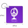 מחזיק מפתחות בצורת ריבוע בעיצוב אישי עם השם שלך בעיצוב גלובוסי שלום גודל המחזיק 5 × 5 ס"מ