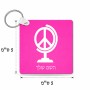 מחזיק מפתחות בצורת ריבוע בעיצוב אישי עם השם שלך בעיצוב גלובוסי שלום גודל המחזיק 5 × 5 ס"מ