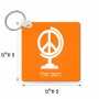 מחזיק מפתחות בצורת ריבוע בעיצוב אישי עם השם שלך בעיצוב גלובוסי שלום גודל המחזיק 5 × 5 ס"מ