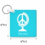 מחזיק מפתחות בצורת ריבוע בעיצוב אישי עם השם שלך בעיצוב גלובוסי שלום גודל המחזיק 5 × 5 ס"מ