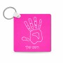 מחזיק מפתחות בצורת ריבוע בעיצוב אישי עם השם שלך בעיצוב יד גודל המחזיק 5 × 5 ס"מ