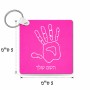 מחזיק מפתחות בצורת ריבוע בעיצוב אישי עם השם שלך בעיצוב יד גודל המחזיק 5 × 5 ס"מ