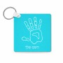מחזיק מפתחות בצורת ריבוע בעיצוב אישי עם השם שלך בעיצוב יד גודל המחזיק 5 × 5 ס"מ