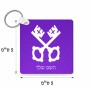 מחזיק מפתחות בצורת ריבוע בעיצוב אישי עם השם שלך בעיצוב מפתחות גודל המחזיק 5 × 5 ס"מ