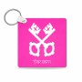 מחזיק מפתחות בצורת ריבוע בעיצוב אישי עם השם שלך בעיצוב מפתחות גודל המחזיק 5 × 5 ס"מ
