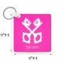 מחזיק מפתחות בצורת ריבוע בעיצוב אישי עם השם שלך בעיצוב מפתחות גודל המחזיק 5 × 5 ס"מ