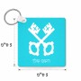 מחזיק מפתחות בצורת ריבוע בעיצוב אישי עם השם שלך בעיצוב מפתחות גודל המחזיק 5 × 5 ס"מ