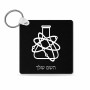 מחזיק מפתחות בצורת ריבוע בעיצוב אישי עם השם שלך בעיצוב מעבדה גודל המחזיק 5 × 5 ס"מ