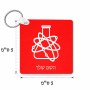 מחזיק מפתחות בצורת ריבוע בעיצוב אישי עם השם שלך בעיצוב מעבדה גודל המחזיק 5 × 5 ס"מ