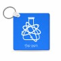 מחזיק מפתחות בצורת ריבוע בעיצוב אישי עם השם שלך בעיצוב מעבדה גודל המחזיק 5 × 5 ס"מ