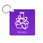 מחזיק מפתחות בצורת ריבוע בעיצוב אישי עם השם שלך בעיצוב מעבדה גודל המחזיק 5 × 5 ס"מ