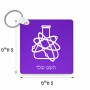 מחזיק מפתחות בצורת ריבוע בעיצוב אישי עם השם שלך בעיצוב מעבדה גודל המחזיק 5 × 5 ס"מ