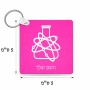 מחזיק מפתחות בצורת ריבוע בעיצוב אישי עם השם שלך בעיצוב מעבדה גודל המחזיק 5 × 5 ס"מ