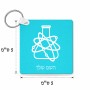 מחזיק מפתחות בצורת ריבוע בעיצוב אישי עם השם שלך בעיצוב מעבדה גודל המחזיק 5 × 5 ס"מ