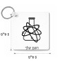 מחזיק מפתחות בצורת ריבוע בעיצוב אישי עם השם שלך בעיצוב מעבדה גודל המחזיק 5 × 5 ס"מ