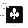 מחזיק מפתחות בצורת ריבוע בעיצוב אישי עם השם שלך בעיצוב אגם גודל המחזיק 5 × 5 ס"מ