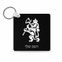 מחזיק מפתחות בצורת ריבוע בעיצוב אישי עם השם שלך בעיצוב אריה גודל המחזיק 5 × 5 ס"מ