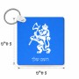 מחזיק מפתחות בצורת ריבוע בעיצוב אישי עם השם שלך בעיצוב אריה גודל המחזיק 5 × 5 ס"מ