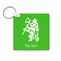 מחזיק מפתחות בצורת ריבוע בעיצוב אישי עם השם שלך בעיצוב אריה גודל המחזיק 5 × 5 ס"מ