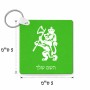 מחזיק מפתחות בצורת ריבוע בעיצוב אישי עם השם שלך בעיצוב אריה גודל המחזיק 5 × 5 ס"מ