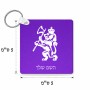 מחזיק מפתחות בצורת ריבוע בעיצוב אישי עם השם שלך בעיצוב אריה גודל המחזיק 5 × 5 ס"מ