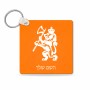 מחזיק מפתחות בצורת ריבוע בעיצוב אישי עם השם שלך בעיצוב אריה גודל המחזיק 5 × 5 ס"מ