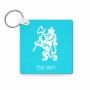 מחזיק מפתחות בצורת ריבוע בעיצוב אישי עם השם שלך בעיצוב אריה גודל המחזיק 5 × 5 ס"מ