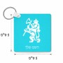 מחזיק מפתחות בצורת ריבוע בעיצוב אישי עם השם שלך בעיצוב אריה גודל המחזיק 5 × 5 ס"מ