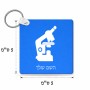 מחזיק מפתחות בצורת ריבוע בעיצוב אישי עם השם שלך בעיצוב מיקרוסקופ גודל המחזיק 5 × 5 ס"מ