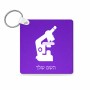 מחזיק מפתחות בצורת ריבוע בעיצוב אישי עם השם שלך בעיצוב מיקרוסקופ גודל המחזיק 5 × 5 ס"מ
