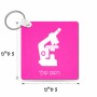 מחזיק מפתחות בצורת ריבוע בעיצוב אישי עם השם שלך בעיצוב מיקרוסקופ גודל המחזיק 5 × 5 ס"מ