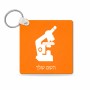 מחזיק מפתחות בצורת ריבוע בעיצוב אישי עם השם שלך בעיצוב מיקרוסקופ גודל המחזיק 5 × 5 ס"מ