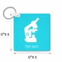 מחזיק מפתחות בצורת ריבוע בעיצוב אישי עם השם שלך בעיצוב מיקרוסקופ גודל המחזיק 5 × 5 ס"מ