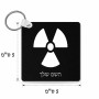 מחזיק מפתחות בצורת ריבוע בעיצוב אישי עם השם שלך בעיצוב פצצת אטום גרעינית גודל המחזיק 5 × 5 ס"מ