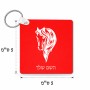 מחזיק מפתחות בצורת ריבוע בעיצוב אישי עם השם שלך בעיצוב ראש סוס גודל המחזיק 5 × 5 ס"מ
