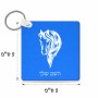 מחזיק מפתחות בצורת ריבוע בעיצוב אישי עם השם שלך בעיצוב ראש סוס גודל המחזיק 5 × 5 ס"מ