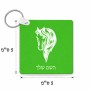 מחזיק מפתחות בצורת ריבוע בעיצוב אישי עם השם שלך בעיצוב ראש סוס גודל המחזיק 5 × 5 ס"מ