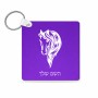 מחזיק מפתחות בצורת ריבוע בעיצוב אישי עם השם שלך בעיצוב ראש סוס גודל המחזיק 5 × 5 ס"מ