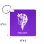 מחזיק מפתחות בצורת ריבוע בעיצוב אישי עם השם שלך בעיצוב ראש סוס גודל המחזיק 5 × 5 ס"מ