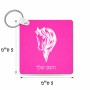 מחזיק מפתחות בצורת ריבוע בעיצוב אישי עם השם שלך בעיצוב ראש סוס גודל המחזיק 5 × 5 ס"מ