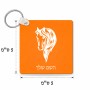 מחזיק מפתחות בצורת ריבוע בעיצוב אישי עם השם שלך בעיצוב ראש סוס גודל המחזיק 5 × 5 ס"מ