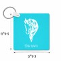 מחזיק מפתחות בצורת ריבוע בעיצוב אישי עם השם שלך בעיצוב ראש סוס גודל המחזיק 5 × 5 ס"מ