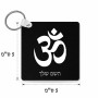 מחזיק מפתחות בצורת ריבוע בעיצוב אישי עם השם שלך בעיצוב סמל אום גודל המחזיק 5 × 5 ס"מ