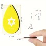זוג עגילים בצורת טיפה בעיצוב אישי עם השם שלך בעיצוב מגן דוד - מגן דוד - ישראל גודל העגילים 2.5 × 3.8 ס"מ